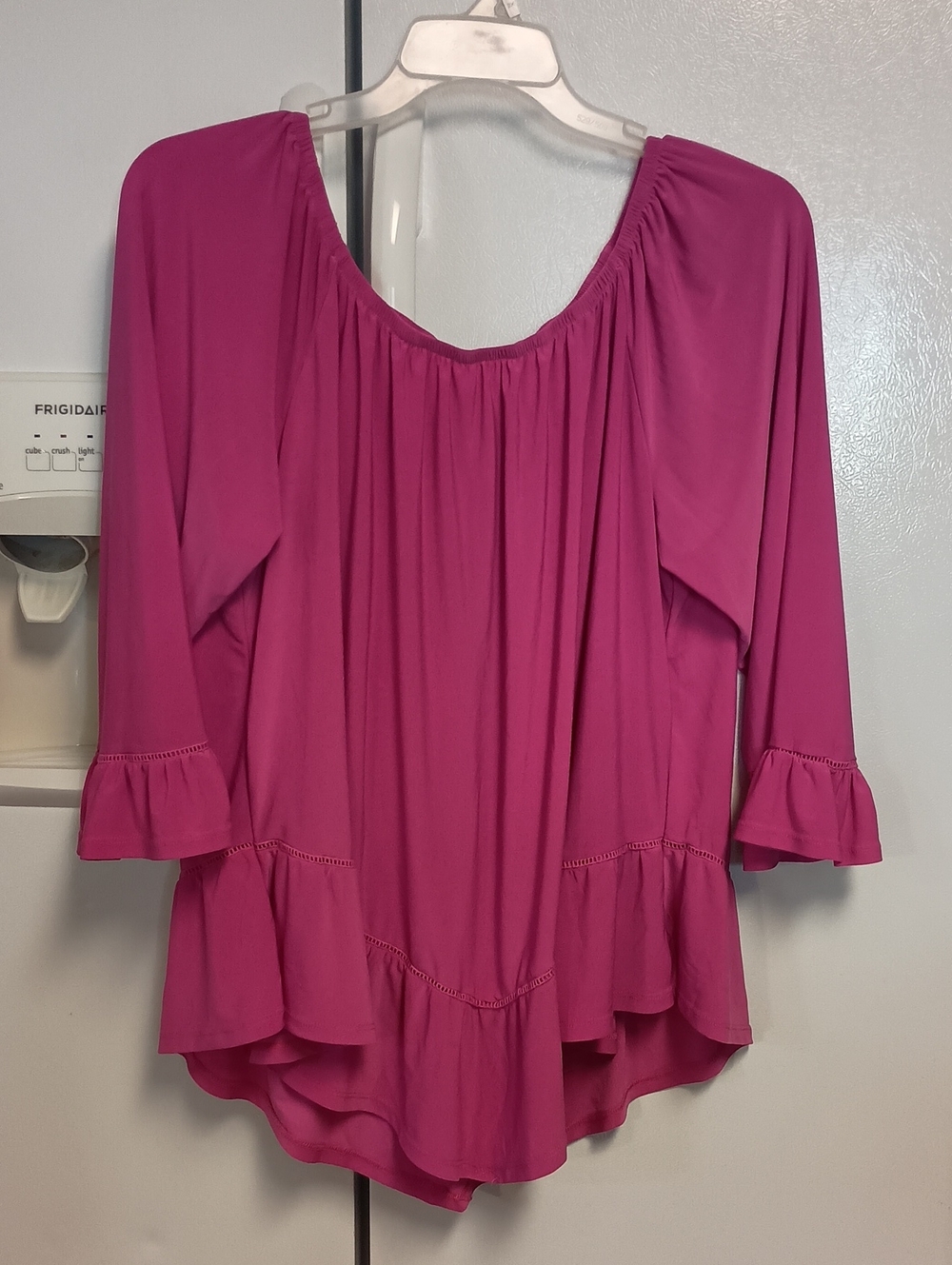 NY Collection Magenta Peasant Tunic Top . Women's Size 1x